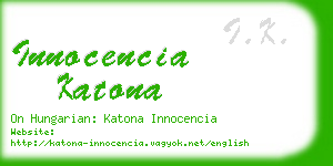 innocencia katona business card